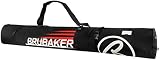 BRUBAKER Skitasche Carver Champion Schwarz Rot - Gepolsterter Skisack für 1 Paar Ski und Stöcke - Reißfester Ski Bag 170 x 34 x 34
