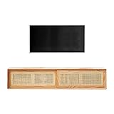 Massivholz-TV-Schrank, Schwimmende Tv Board, Hängender Rattan-Aufbewahrungsschrank, Fernsehschrank Geeignet Für Wohnzimmer/Schlafzimmer/Küche (Color : Beige)