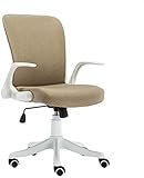 MHIBAX Gaming Stuhl   Bürostuhl Treffen Ergonomischer Bürostuhl Drehstuhl Baumwolle Und Leinen Stoff Kissen Sitz (Farbe : Braun)   B