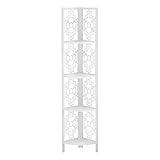 Monarch Specialties Accent Etagere Bücherregal, 4 Etagen, Eckregal, Metall, 157,5 cm, Weiß