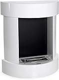 LILIMO Wandkamin Elite | 95 x 40 x 110 cm | Freistehender Bio-Ethanol Kamin | in weiß