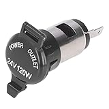 Zigarettenanzünderadapter, Universal 0‑24V 120W Zigarettenanzünderanschluss Solide hitzebeständig mit wasserdichter Abdeckung für Autos für Boote für Trak