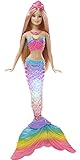 Barbie DHC40 - Dreamtopia Regenbogenlicht Meerjungfrau Puppe mit Lichtershow, Spielzeug für die Badewanne, Spielzeug ab 3 Jahren, Mehrfarbig