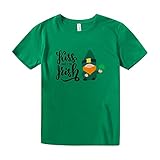 Calvinbi Damen St. Patrick's Day Kurzarm Rundhals T-Shirt Tops Sommer Casual Tunika Bluse Ob