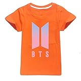 Unisex BTS T-Shirt Jungen und Mädchen BTS Sweatshirt BTS Merch (orange,140cm,140)