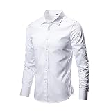 JIOJIO Herren Hemden Herren-Hemd Langarmhemd Slim-Fit Basic Herrenhemden Langarm-Hemden Männer Freizeit-Hemd Business Freizeithemden Klassischer B