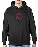 Comedy Shirts - Anime - Seven Prey - Gelber Hintergrund - Vorne-Mitte u. Hinten - Herren Hoodie - Schwarz Gr. 4XL
