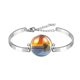 Armbänder Edelstahl Glas Schmuck,Alaska Tiere Eisbären S