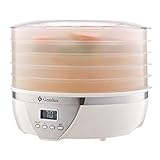 Gemlux Dörrautomat Digital, 500W Trockner mit 5 BPA-frei Einlegefächer, Temperaturregler 40-70°С, 48H Timer, Dörrgerät für Obst, Gemüse, Fleisch & Pilzen, Food Dehy