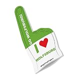 HIGH FIVE FINGERS Wolfsburg Fahne My City Flagge Schaumstoff Hand für Fussball, Handball, Leichtathletik | Fanartikel für Spiele, Stadion und Events | One Size | 40 x 20 x 2,5