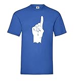 erhobener Zeigefinger Männer T-Shirt Royal Blau XXL