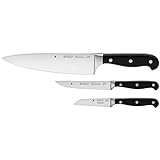 WMF Spitzenklasse Plus Messerset 3teilig Made in Germany, 3 Messer geschmiedet, Küchenmesser, Performance Cut, Spezialkling