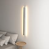VOMI Edelstahl Aussen Wandlampe Innen LED Wasserdicht IP44 Warmweiß Nachtlicht Langlich Wandleuchte Schwarz Up Down Treppe Wandbeleuchtung Metall Badezimmer Leuchte Schlafzimmer Wohnzimmer,30