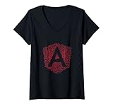 Damen AngularJS Wordcloud T-Shirt für Javascript-Programmierer T-Shirt mit V