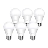 WTL 6 Stück A60 LED-Leuchtmittel, entspricht 60 W (9 W), 3000 K weiches Weiß, 800 lm, nicht dimmbar, E27 mittlerer Sock