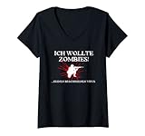 Damen Ich wollte Zombies keinen Virus! Lustiges Zombie T-Shirt mit V