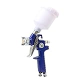 ROIIKETU Mini HVLP Lackierpistole Spritzpistole 1,0/0,8 mm Düse mit 125 ml Farbpistole für Auto-Autodetail-Lackierung Bietet Punktreparatur (1.0mm)