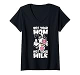Damen NOT YOUR MOM NOT YOUR MILK VEGAN T-Shirt mit V
