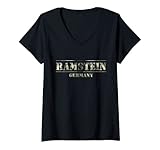 Damen AIR BASE, RAMSTEIN, GERMANY, USAF, VETERAN, USAF, MILITARY T-Shirt mit V