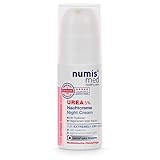 numis med Nachtcreme mit 5% Urea - Hautberuhigende Gesichtspflege für beanspruchte Gesichtshaut - vegane Gesichtscreme ohne Silikone, Parabene & Mineralöl - Hautpflege Gesicht Creme (1x 50 ml)