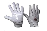 FKG-03 Weiß, American Football Handschuhe Linebacker Profi, LB,RB,TE (L)