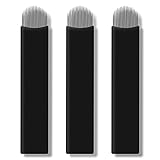 50 Stück schwarze Microblading Nadeln 18U 0,18 mm Klinge Permanent Makeup Tattoo Nadeln für manuellen Stift Verfügbare Größe 12U, 14U, 16U, 18U, 9F, 12F, 14F, 16F, 18F, 21F (18U)