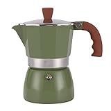 JHYS Mokakanne Aluminium Kleine tragbare Kaffeekanne Hochdruckdampfende Espressokanne Haushaltskaffee Spezielle Ausrüstung Geeignet für Kaffeeanfänger Liebhaber (Grün)