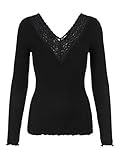 PIECES Damen Pcsiri Top Noos Langarmshirt, Schwarz, M EU