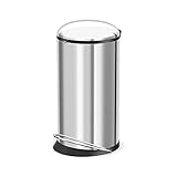 Hailo Harmony L Mülleimer | 20 Liter | Soft Close Deckel Absenkautomatik | Edelstahl | breite Metall-Fußreling | Müllbeutel-Klemmringsystem | Tragegriff | Mülleimer rund | Made in Germany