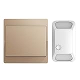 NCWZYY WLAN-Schalter mit eigener Stromversorgung Push-Fernbedienung 110-220 V Home Wall Smart Panel Keine Batterie 1 2 Gang 1 2 Controller (Color : Gold)