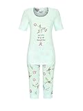 Ringella Lingerie Damen Pyjama mit Caprihose helle Lagune 46 1261215,helle Lagune, 46