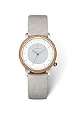 KERBHOLZ Holzuhr – Masterpieces Collection Merle Solar Vegan analoge Damenuhr, Solahruhrwerk, Naturholz Gehäuse Eiche, Uhrenarmband aus reißfestem Papiermaterial, Ø 34 mm (Oak Arctic)