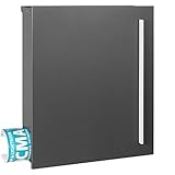 Briefkasten grau-eisenglimmer (DB 703) MOCAVI Box 110 MOCAVI Box 110 Postkasten mit Zeitungsfach groß Wand-Briefkasten mit Zeitungsrolle moderner Briefkasten rostfrei DIN A4