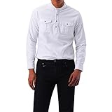 Freizeithemden Herren Urban Slim Fit Revers Einfarbig Knopfleiste Herren Shirt Herbst Winter Neue Mit Taschen Jugend Langarm Täglich Casual All-Match Herren Jack