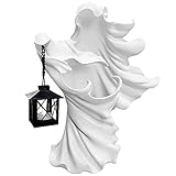 Gesichtslose Ghost Skulptur Halloween Ghoul Harz Statue Halloween Dekoration für zu Hause Glühende Ornament Figur Party Requisiten Dekor (Color : White)