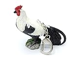 Miniblings Hahn Schlüsselanhänger Hähne Bauernhof Ostern Hühner auf Stein - Handmade Modeschmuck I Anhänger Schlüsselring Schlüsselband Keyring
