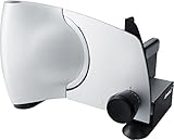 Steba Allesschneider AS 200, Made in EU, Solinger Edelstahlmesser, Schnittstärke bis 15mm einstellbar, Leichtgängiger Schlitten mit Handschutz und Lebensmittelhalter, Doppelter S