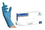 100 Stück Nitrilhandschuhe in Spender-Box - puderfrei, nicht steril, blau - Einweghandschuhe E