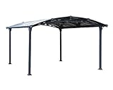 Palram Arcadia 4300 Carport Aluminium & Verzinkter Stahl 4,3x3,5m, Überdachung, Autogarage, Autounterstand, Einfache Montage, Carport Bausatz, 10 Jahre Garantie, Anthrazit Inkl. Reg