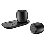 YALIXING Minimalistischer 2.0 Desktop-Lautsprecher Bluetooth 5.0, 2 * 3 W Kabellose Computerlautsprecher Mit USB Ladestation Für PC Computer Desktop Notebook Smartphone (Color : Black)