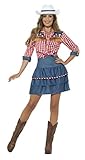 Smiffys 24648S Rodeo Girl Kostüm, Blau, mit Rock, Oberteil & Gut, S