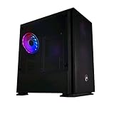 Plasma 500 Gaming PC Case - PC-Gehäuse Gamer - ARGB Mittelgroßer Gehäuseturm – Seitentür aus Sicherheitsglas Mini-ITX/Micro-ATX – 4 Ventilatoren x120mm (Black)