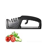 SMSOM Messerschärfer, 3-stufiger manueller Chefmesserschärfer, um zu reparieren, wiederherzustellen und polnische Klingen, schnell, sicher, schw