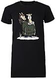 Brans Modern Leben Damen T-Shirt Lang Tee Schwarz Women's Black T-Shirt Long