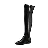LHZHH Damenstiefel Über Dem Knie High Heels Absatz, Winterritterstiefel, Dicke Damen-Overknee-Stiefel Mit Mittleren Absätzen, Modische Damenstiefel (Color : Black, Size : 39 EU)