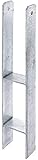 GAH-ALBERTS 208424 H-Pfostenträger feuerverzinkt | lichte Breite 71-161 mm | Gesamthöhe 600-800 mm | Materialstärke 4-8 mm, 121 x 800/6