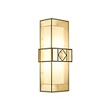 HAODAMAI Flur Wandlampe Metall E27 Stoff Lampenschirm Schlafzimmer Nachttside Hotel Wohnzimmer Balkon 14x20x50 cm (Color : Bronze)