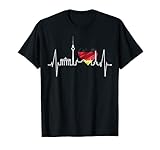 Berlin Skyline Herzschlag Flagge Fan Herz Ich Liebe Berlin T-S