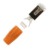 SeKi 10x Netzwerkstecker Orange CAT 7 6A RJ45 LAN Netzwerk Crimp Stecker Knick