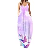 Blumenkleid Loose T Shirt Kleid Damen Sommer Swing Kleid Strandkleider Maxikleider Damen Sommerkleid Boho Sommerkleid Freizeit Kurzarm Partykleid Cocktailkleid Blusenkleid Freizeitkeid D